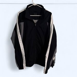 Tek Gear Jacket Mens L Black Colorblock Track Windbreaker